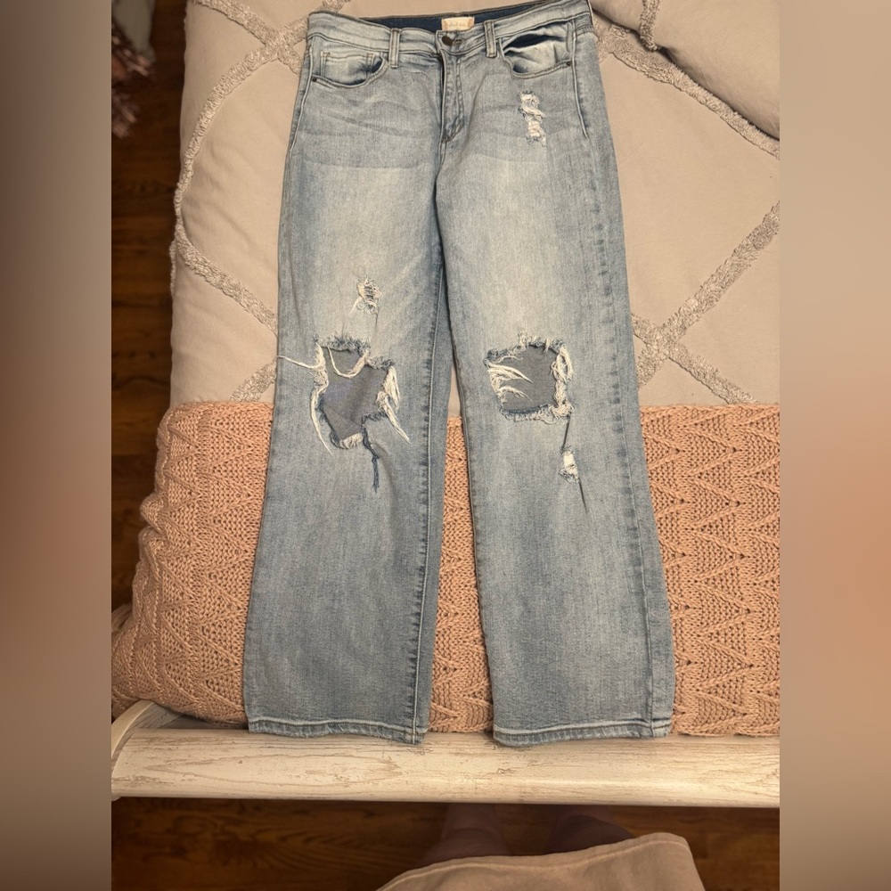 Altar'd State Light Wash Distressed Boyfriend Jeans